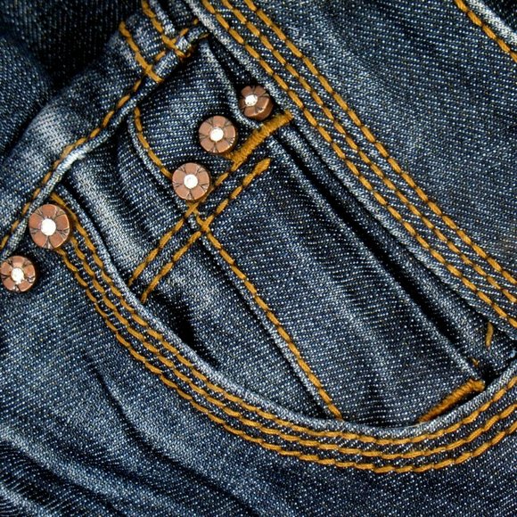 Clash Jeans - Skinny Slim - Dark Wash - Embellished - Women's Size 1 (tag) - Picture 6 of 8